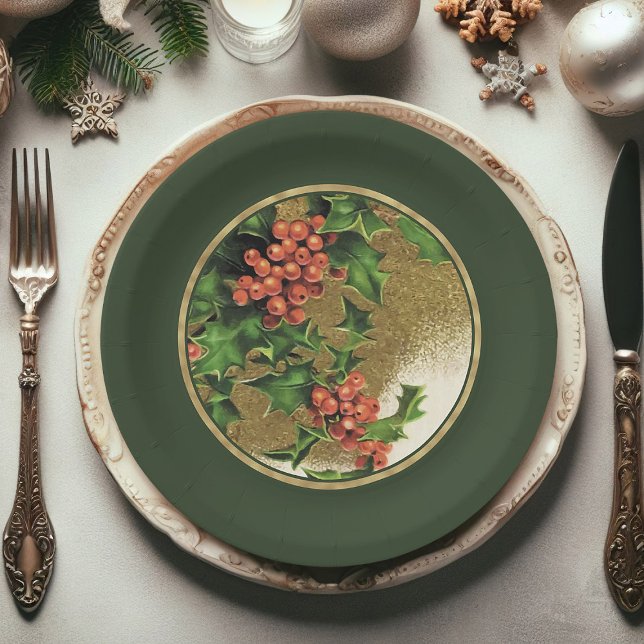 Assiettes En Carton Plaques en papier de Noël Festif Vintage du Père N (Christmas paper plates, Santa Claus Xmas paper plates)