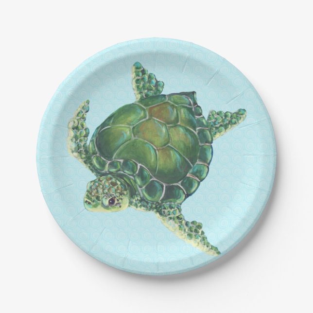 Assiettes En Carton Plaques en papier de tortue de mer (Devant)