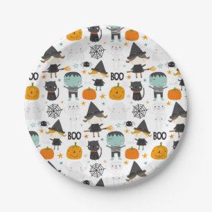 Assiettes En Carton Plaques en papier d'Halloween mignonnes