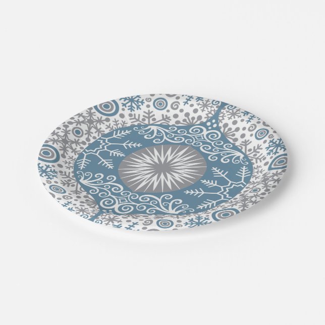 Assiettes En Carton Plaques en papier d'hiver pour ornement et neige (Angle)