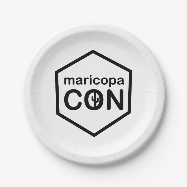Assiettes En Carton Plaques en papier du logo MaricopaCon (Devant)