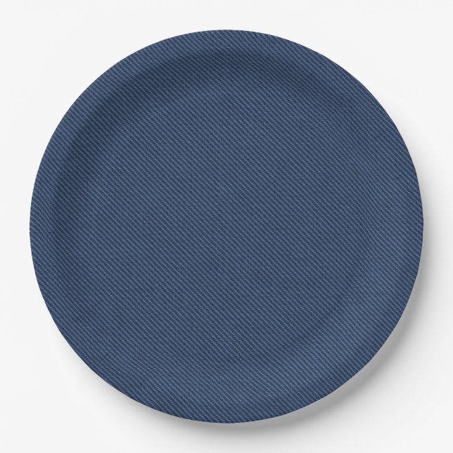 Assiettes En Carton Plaques en papier Faux Blue Jeans - personnalisabl (Devant)
