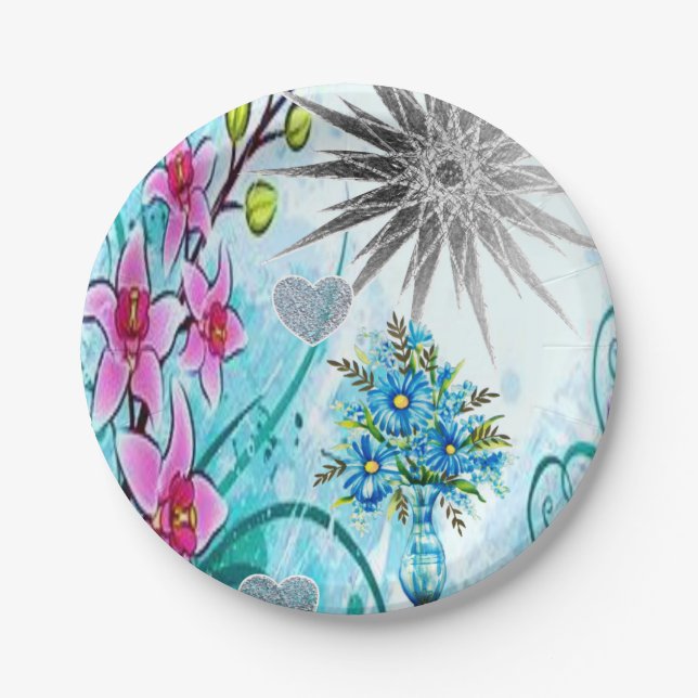 Assiettes En Carton Plaques en papier Fête des mères (Devant)