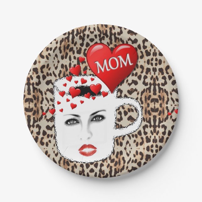 Assiettes En Carton Plaques en papier Fête des mères (Devant)