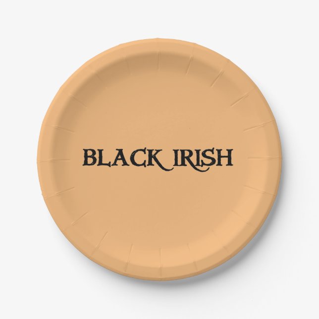 Assiettes En Carton Plaques en papier irlandais noir et tan (Devant)