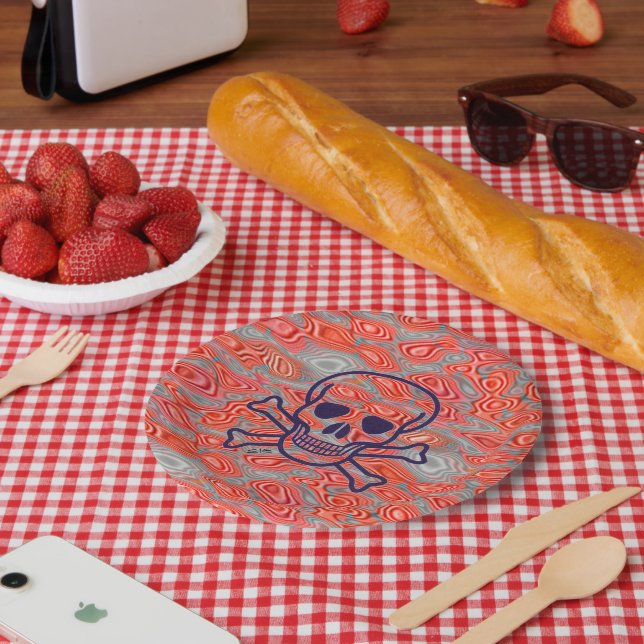 Assiettes En Carton Plaques en papier Lava Skull (Pique-nique)