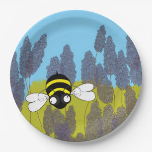 Assiettes En Carton Plaques en papier lavande d'abeille