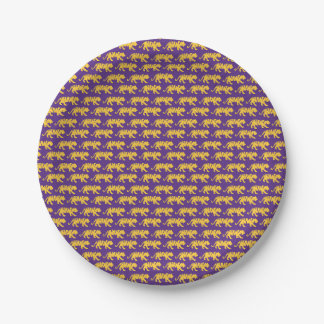 Assiettes En Carton Plaques en papier LSU Tigers - Purple & Gold Party