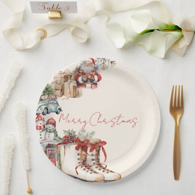 Assiettes En Carton Plaques en papier magique Jolly Christmas | Fête (Mariage)