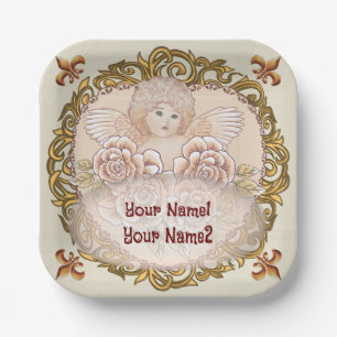 Assiettes En Carton Plaques en papier mariage Cherub Angel