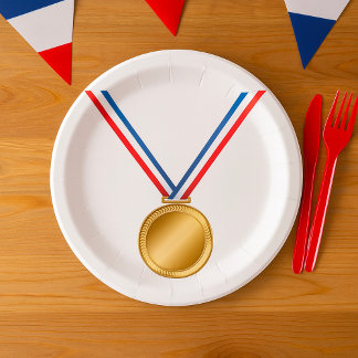 Assiettes En Carton Plaques en papier Médaille d'or