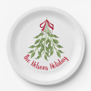 Assiettes En Carton Plaques en papier Mistletoe Holiday