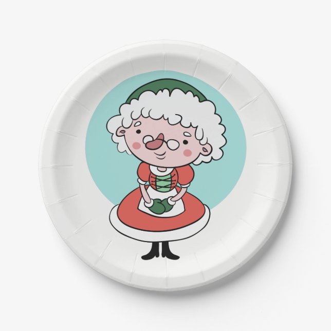 Assiettes En Carton Plaques en papier Mme Claus (Devant)