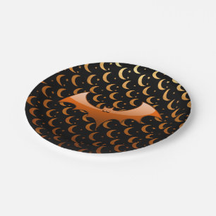 Assiettes En Carton Plaques en papier Orange Bat Quarter Moons