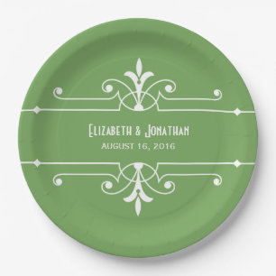 Assiettes En Carton Plaques en papier ornemental Green Fancy