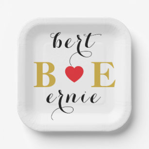 Assiettes En Carton Plaques en papier panneau du coeur romantique tomb