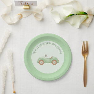 Assiettes En Carton Plaques en papier Pastel Green Car & Ballotte
