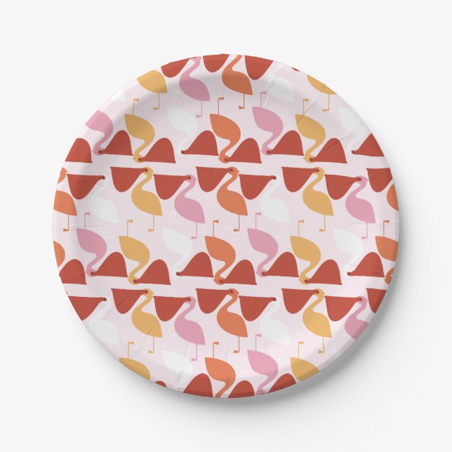 Assiettes En Carton Plaques en papier pélican mignonnes (Devant)