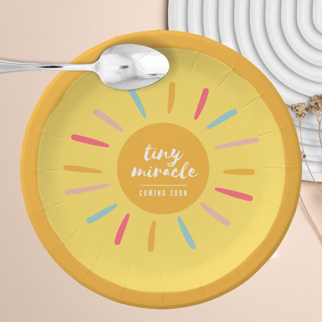 Assiettes En Carton Plaques en papier - Petit miracle Baby shower sola (Créateur téléchargé)