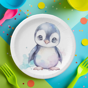 Assiettes En Carton Plaques en papier pingouin pour bébé