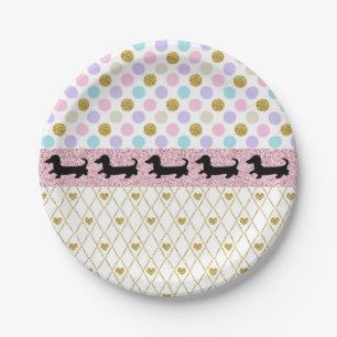 Assiettes En Carton Plaques en papier Pink Gold Pastel Parties scintil