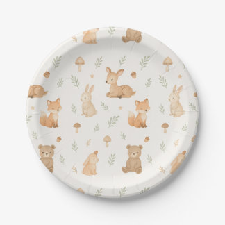 Assiettes En Carton Plaques en papier pour animaux de bois - Joli thèm