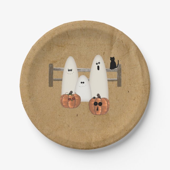 Assiettes En Carton Plaques en papier pour fantômes de pays (Devant)
