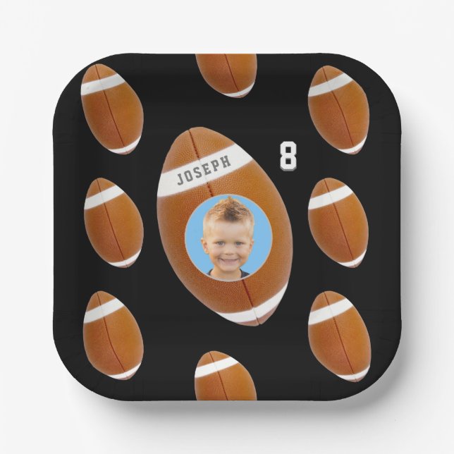 Assiettes En Carton Plaques en papier pour l'anniversaire de football (Recto)