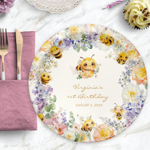 Assiettes En Carton Plaques en papier pour l'anniversaire de l'abeille