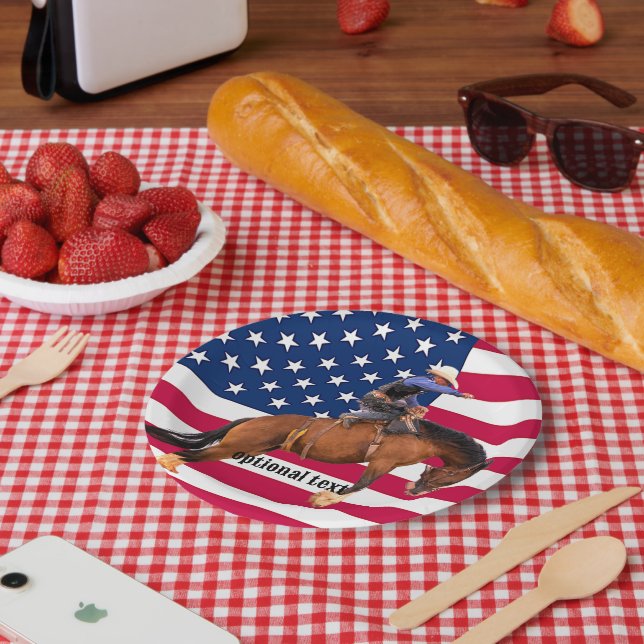 Assiettes En Carton Plaques en papier Rodeo Bronc (Pique-nique)