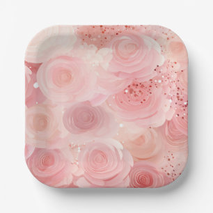Assiettes En Carton Plaques en papier Rose Pastel