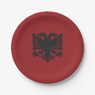 Assiettes En Carton Plaques en papier rouge et noir albanais Aigle