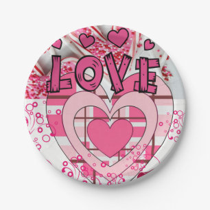Assiettes En Carton Plaques en papier Saint-Valentin, Amour