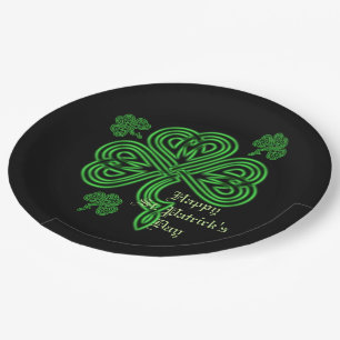 Assiettes En Carton Plaques en papier Shamrock celtique Lucky