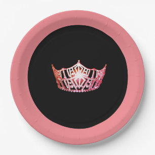 Assiettes En Carton Plaques en papier style Miss America Pink Coral 9"