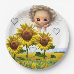 Assiettes En Carton Plaques en papier Tournesol Angel
