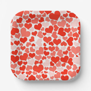 Assiettes En Carton Plaques en papier Valentine Hearts