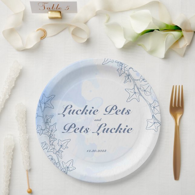 Assiettes En Carton Plaques flocons de neige bleu Icy (Mariage)