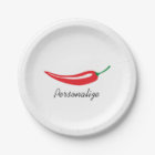 Plaques jetables au piment rouge chaud personnalis