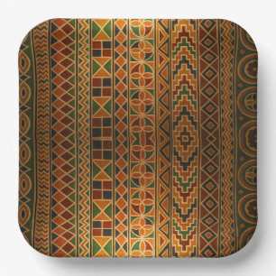 Assiettes En Carton Plaques Kente Party