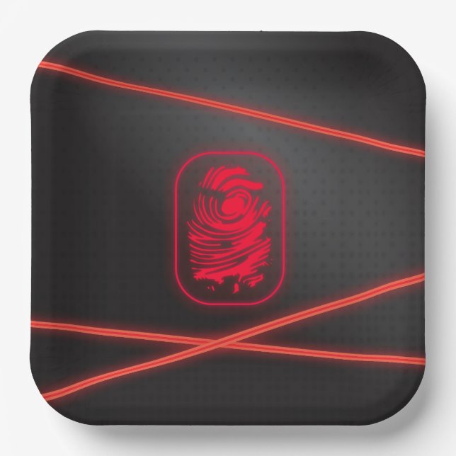Assiettes En Carton Plaques laser de la partie d'espionnage (Recto)