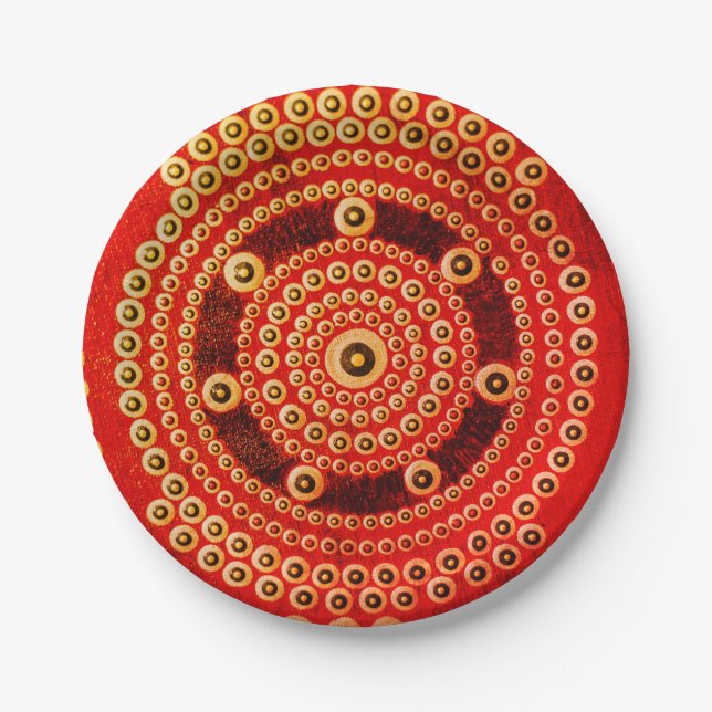 Assiettes En Carton Plaques Mandala, Plaque Papier rond 7" (Devant)