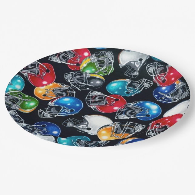 Assiettes En Carton Plaques Motifs du casque de football français (Angle)