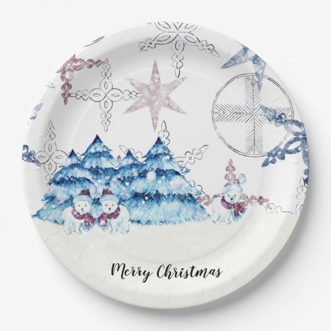 Assiettes En Carton Plaques papier 9 pouces pour Noël (Devant)