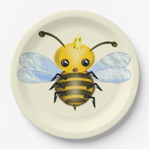Assiettes En Carton Plaques Papier Baby Queen Bee - personnalisables