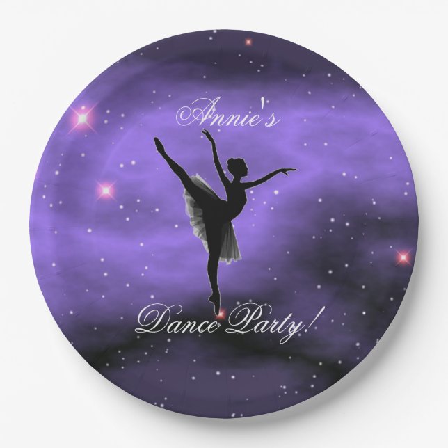 Assiettes En Carton Plaques papier Ballerina Ballerina violet Galaxy (Devant)