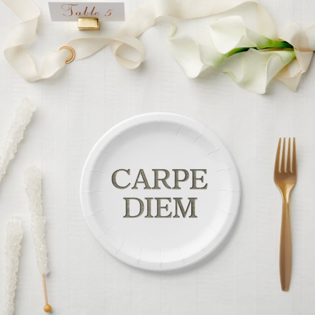 Assiettes En Carton Plaques papier Carpe Diem (Mariage)