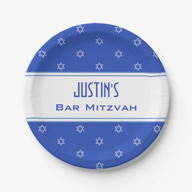 Assiettes En Carton Plaques papier customisées de la partie Bar Mitvah (Devant)