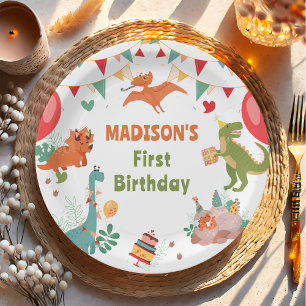 Assiettes En Carton Plaques Papier Cute Dinosaur