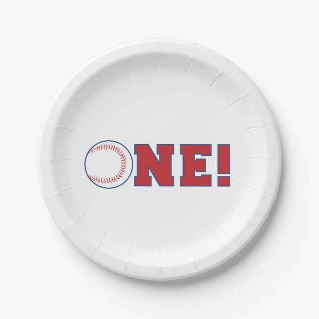 Assiettes En Carton Plaques papier de base-ball premier anniversaire (Devant)